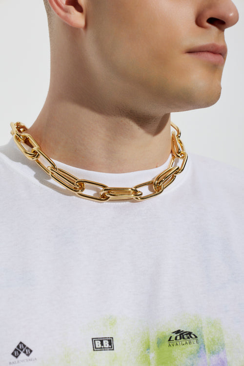 Balenciaga Zlatý Mosazný Náhrdelník