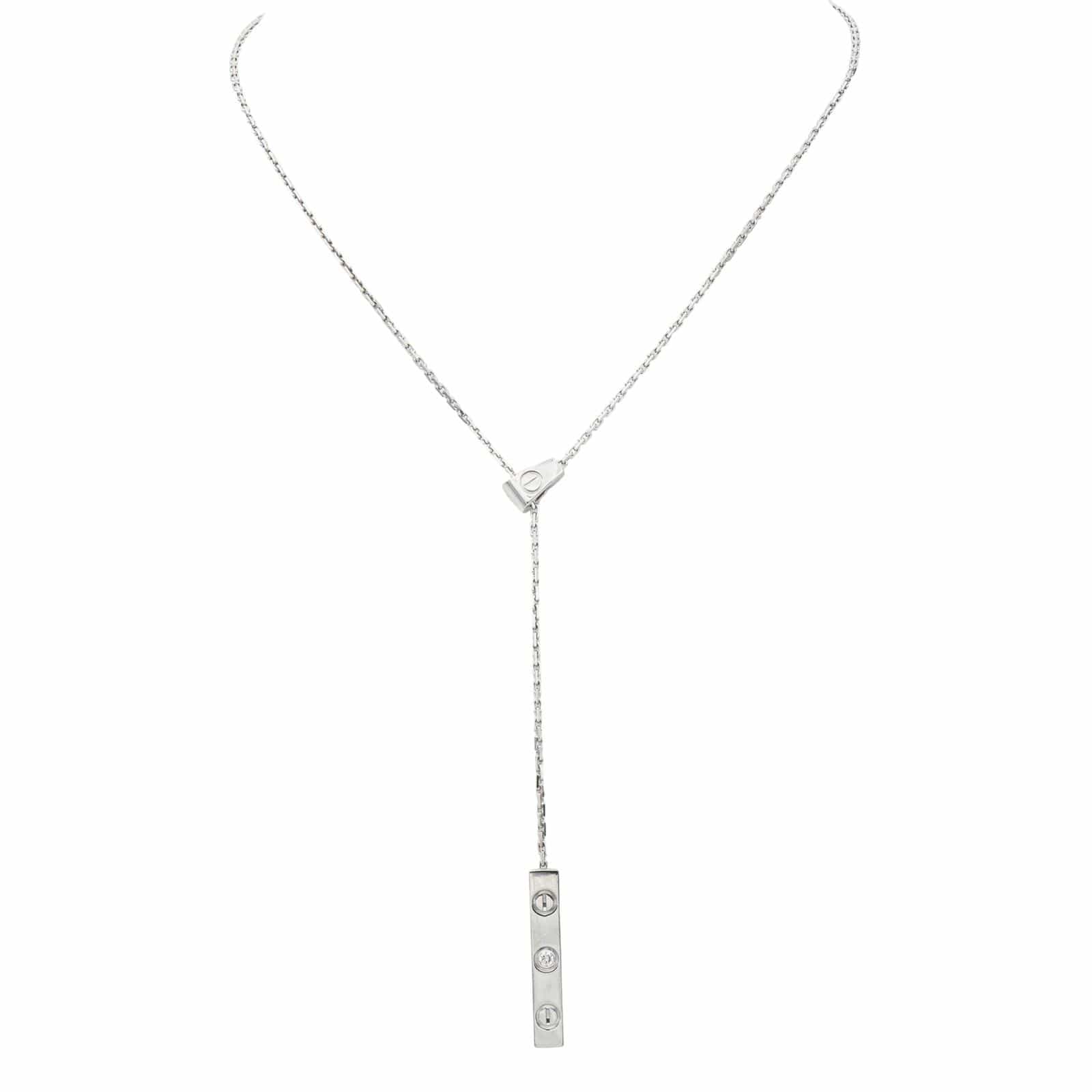 Cartier Love Negligee Náhrdelník z Bílého Zlata s Diamantem