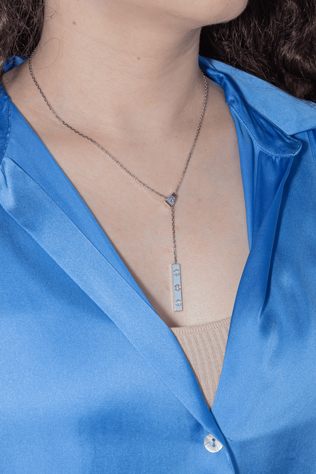 Cartier Love Negligee Náhrdelník z Bílého Zlata s Diamantem
