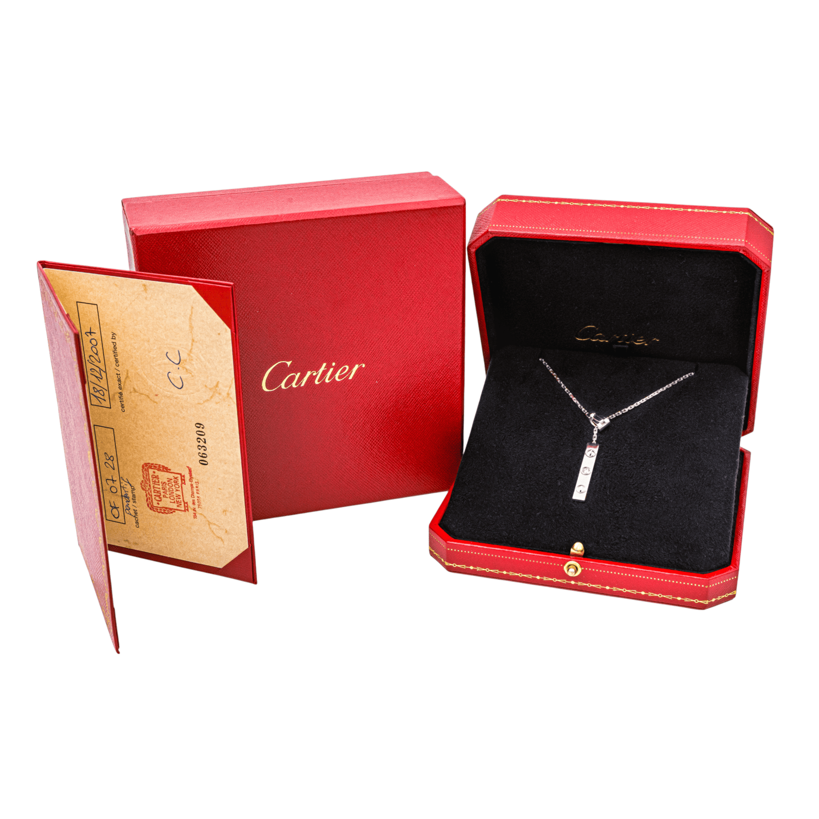 Cartier Love Negligee Náhrdelník z Bílého Zlata s Diamantem
