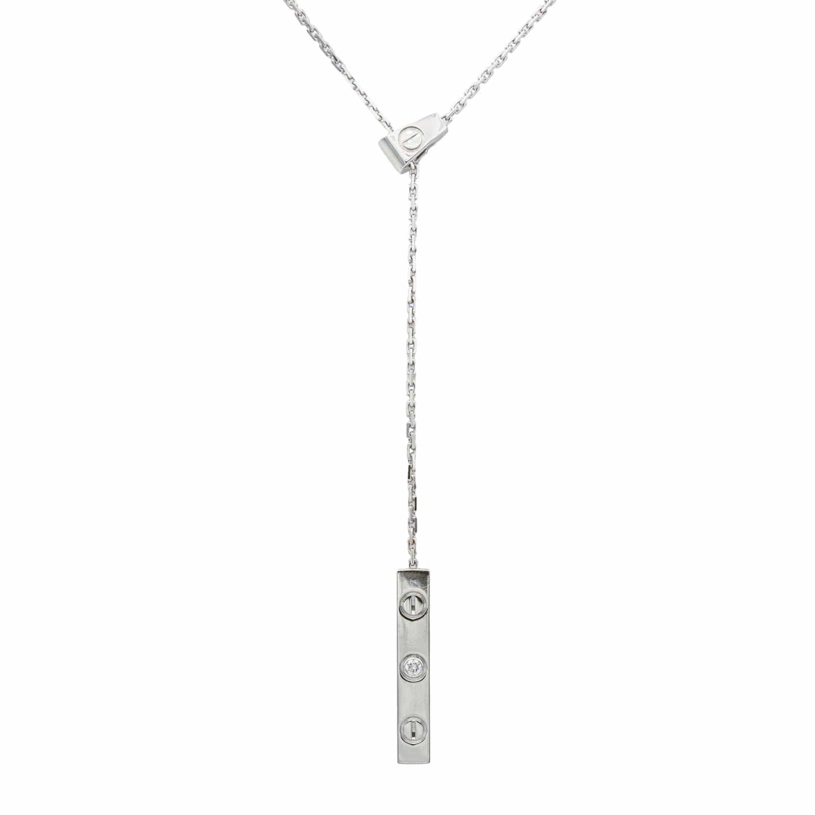 Cartier Love Negligee Náhrdelník z Bílého Zlata s Diamantem