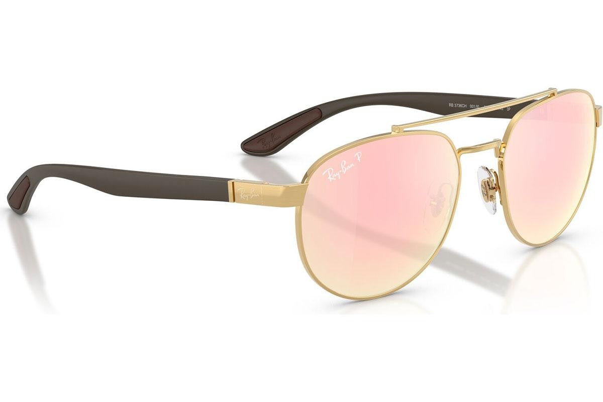 Ray-Ban RB3736CH 001/I0 Polarized Sluneční Brýle Zlatá Růžová