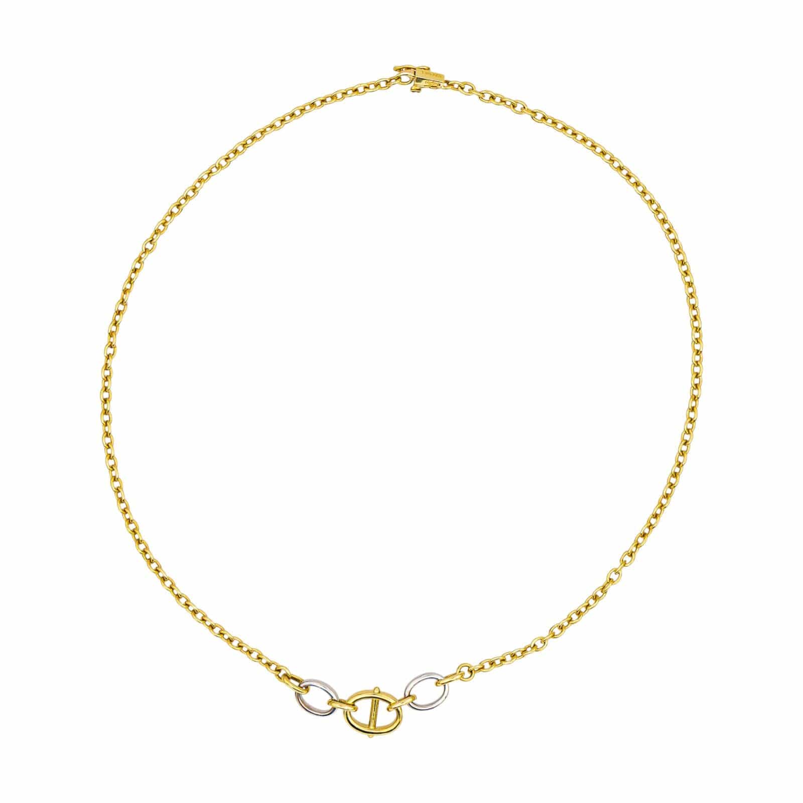 Cartier Stirrup Náhrdelník ze Žlutého a Bílého Zlata