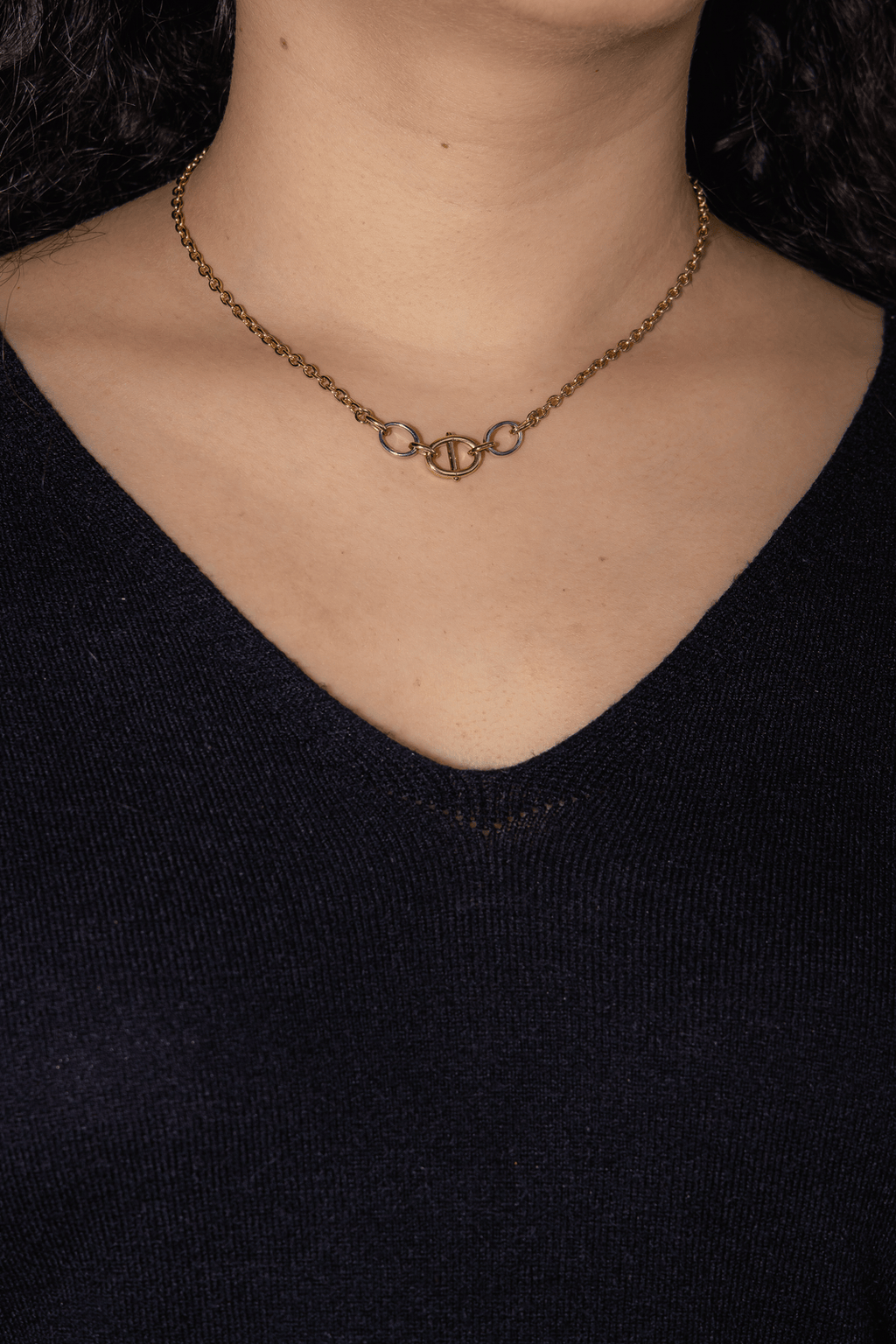 Cartier Stirrup Náhrdelník ze Žlutého a Bílého Zlata