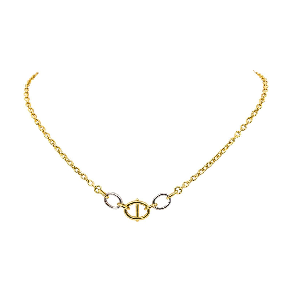 Cartier Stirrup Náhrdelník ze Žlutého a Bílého Zlata