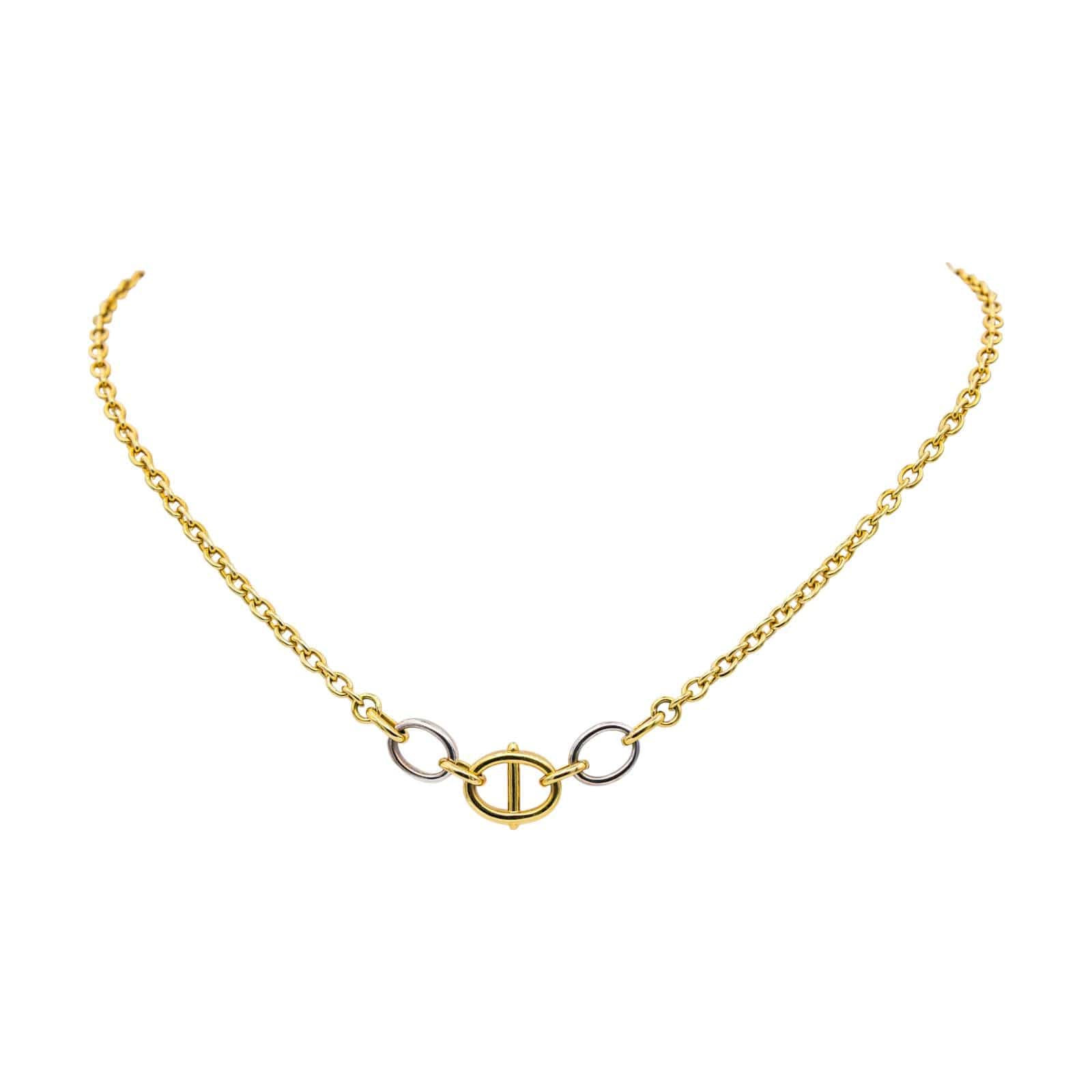 Cartier Stirrup Náhrdelník ze Žlutého a Bílého Zlata