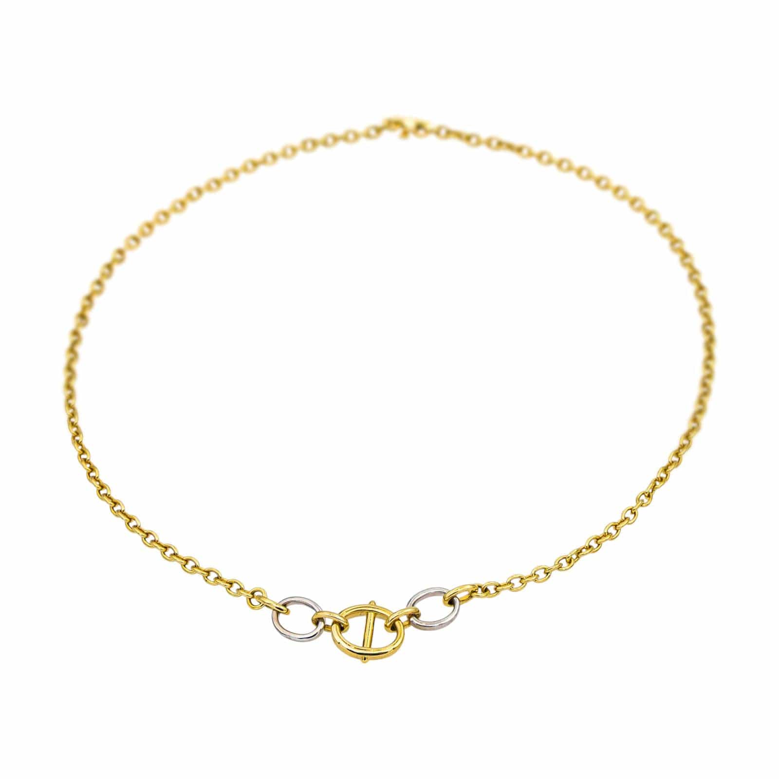 Cartier Stirrup Náhrdelník ze Žlutého a Bílého Zlata