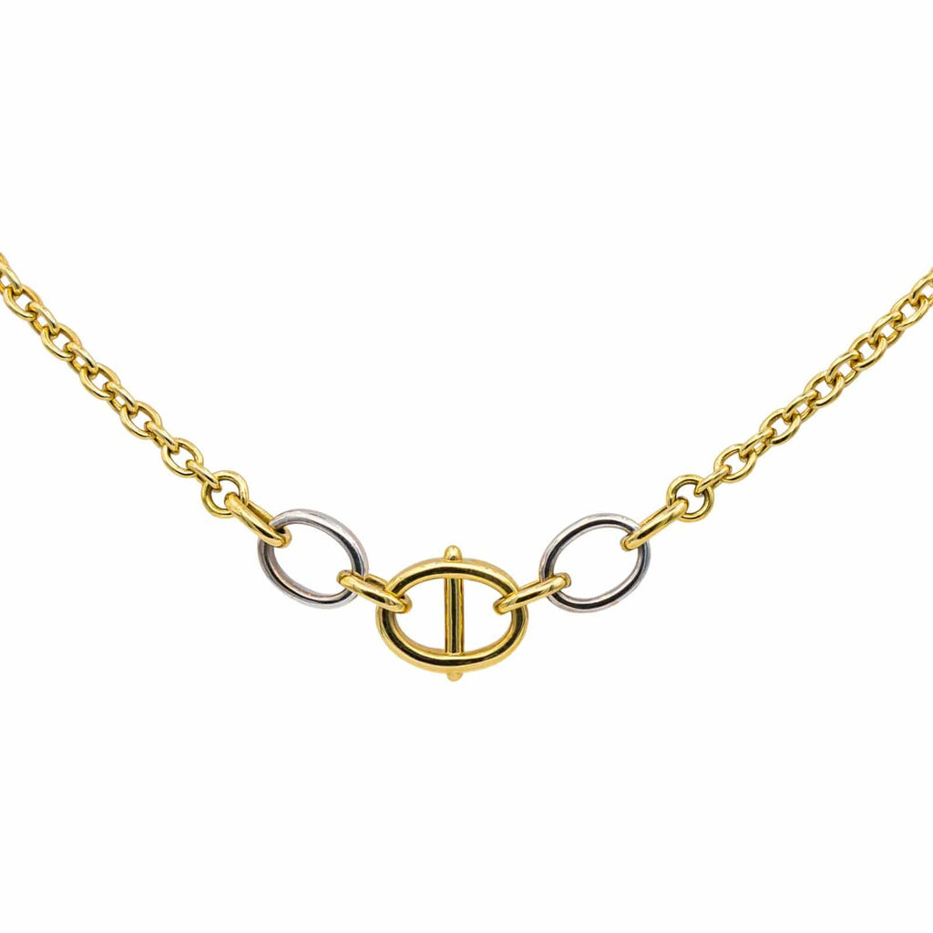 Cartier Stirrup Náhrdelník ze Žlutého a Bílého Zlata