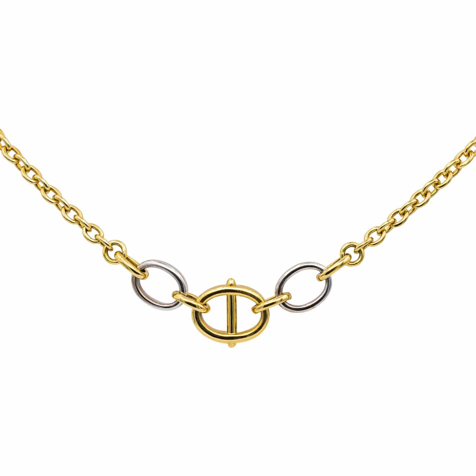 Cartier Stirrup Náhrdelník ze Žlutého a Bílého Zlata