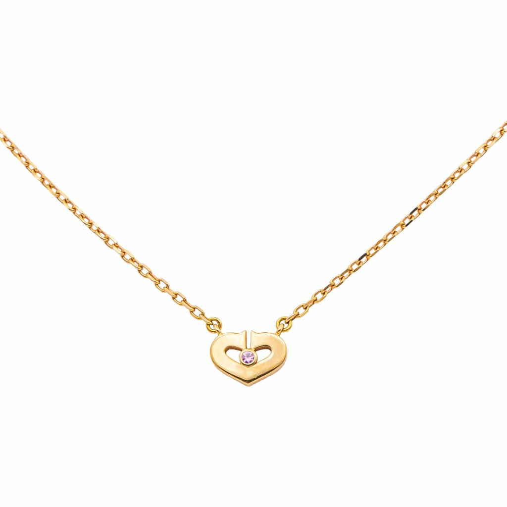Cartier Heart Náhrdelník ze Žlutého Zlata se Safírem