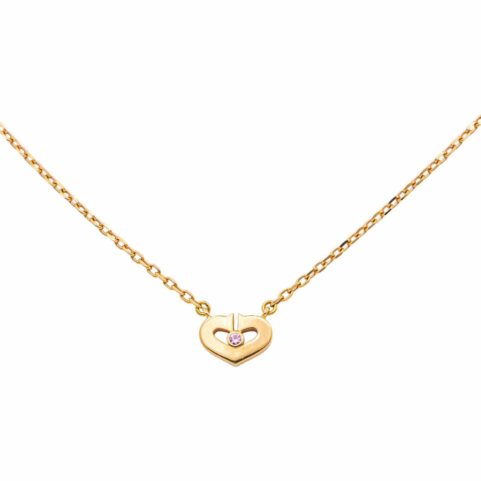 Cartier Heart Náhrdelník ze Žlutého Zlata se Safírem