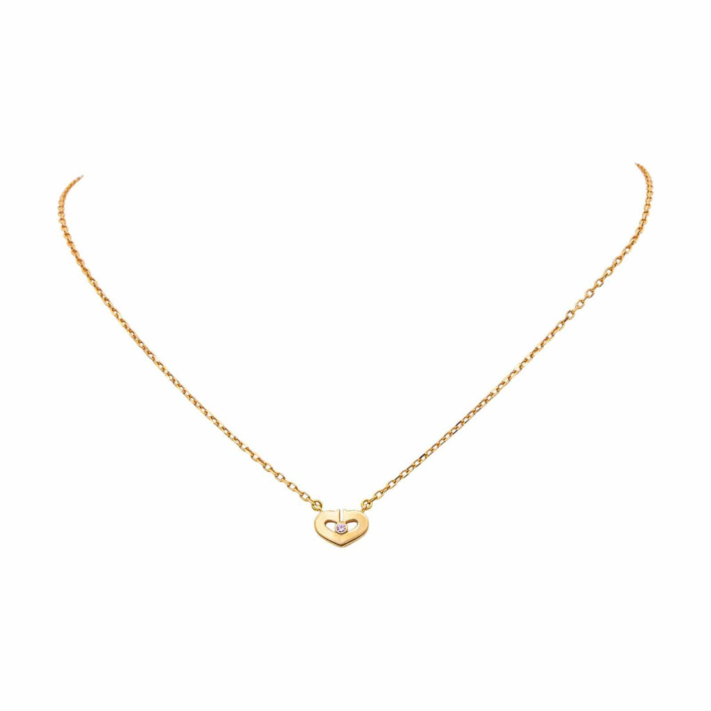 Cartier Heart Náhrdelník ze Žlutého Zlata se Safírem