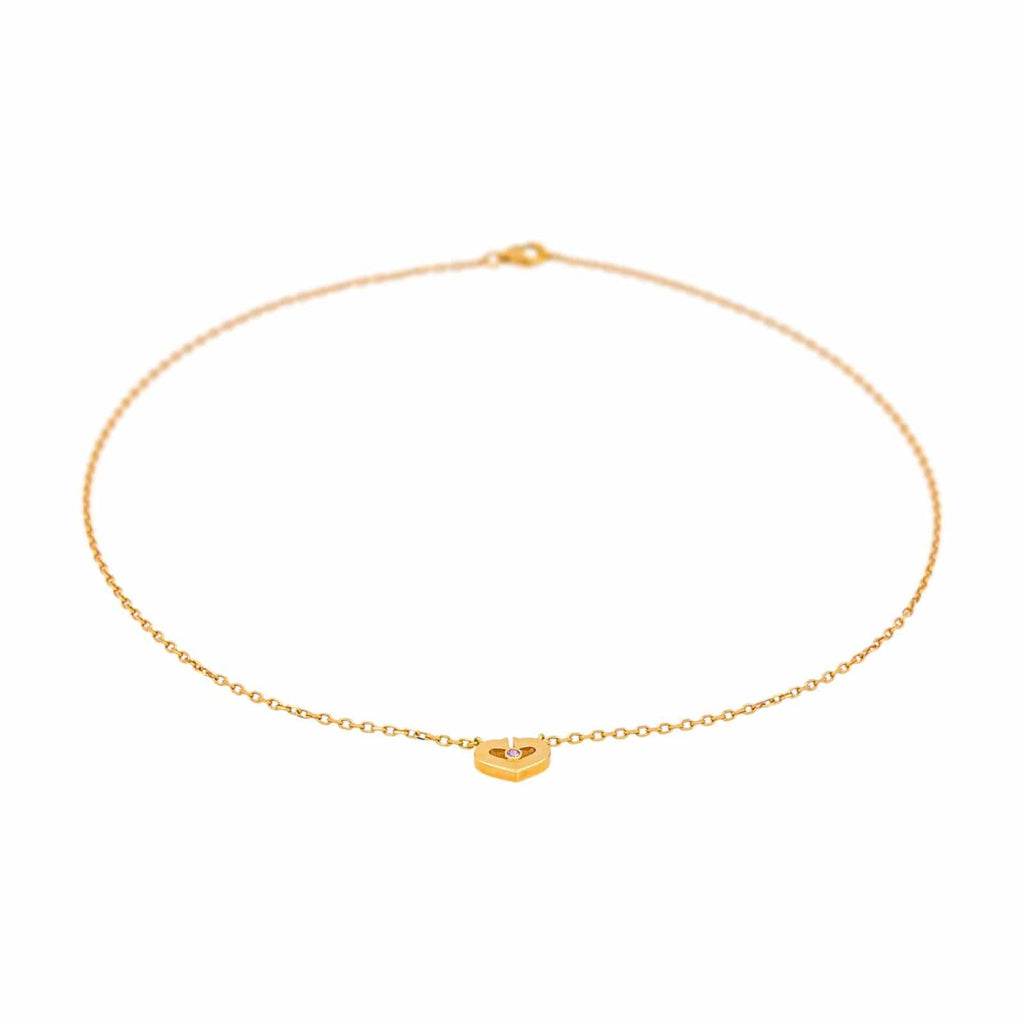 Cartier Heart Náhrdelník ze Žlutého Zlata se Safírem
