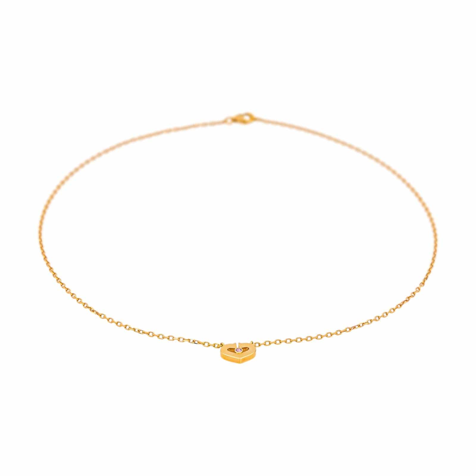 Cartier Heart Náhrdelník ze Žlutého Zlata se Safírem