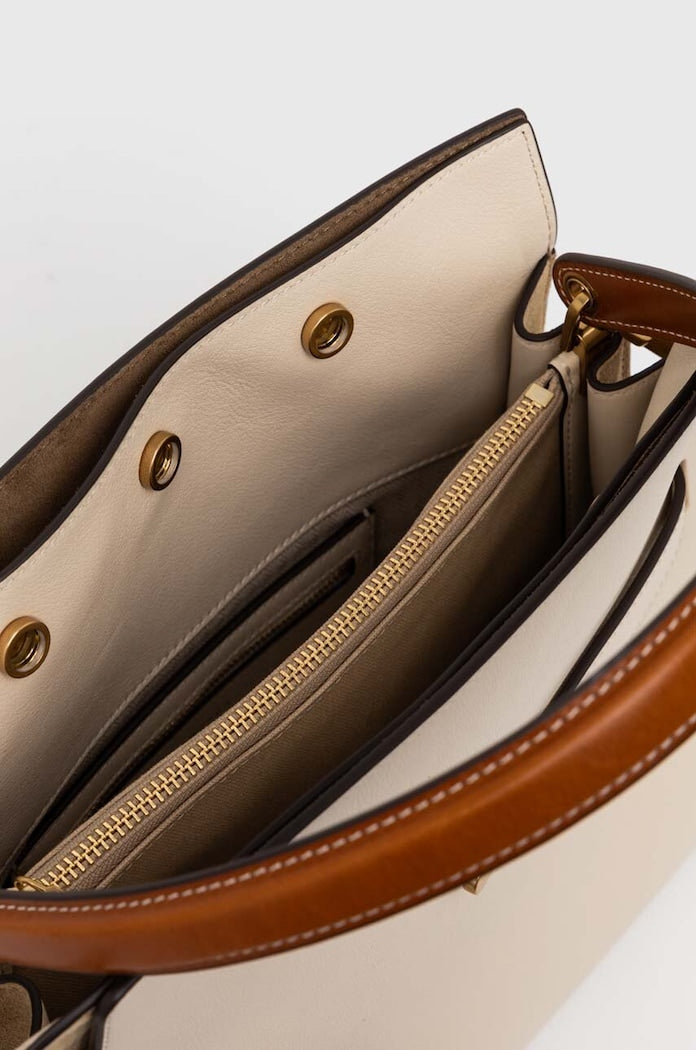 Tory Burch Lee Radziwill Shopper Kožená Kabelka Béžová 158641.122