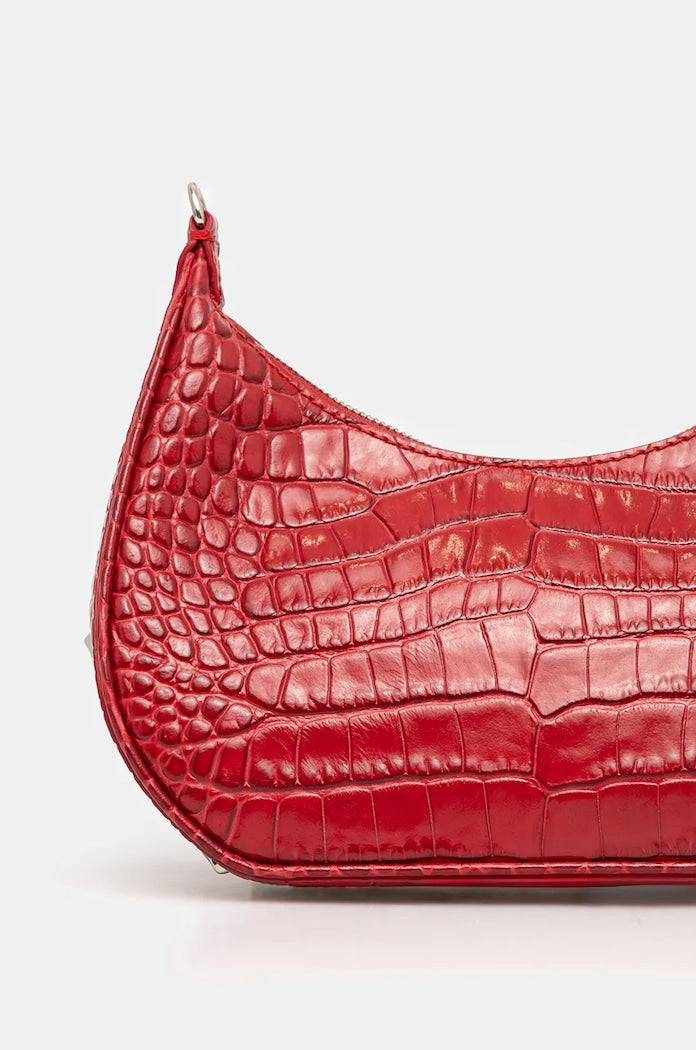 Philipp Plein Shopper Kožená Kabelka Červená AADA WBA2034 PLE009N