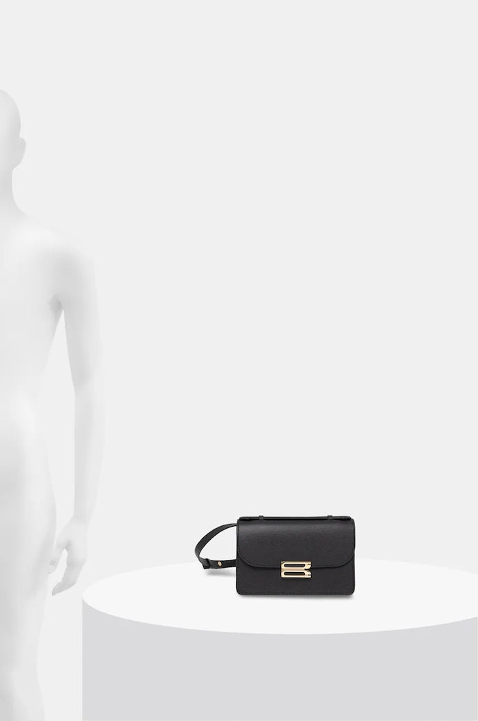 Victoria Beckham Crossbody Kožená Kabelka Černá B424AAC005975A