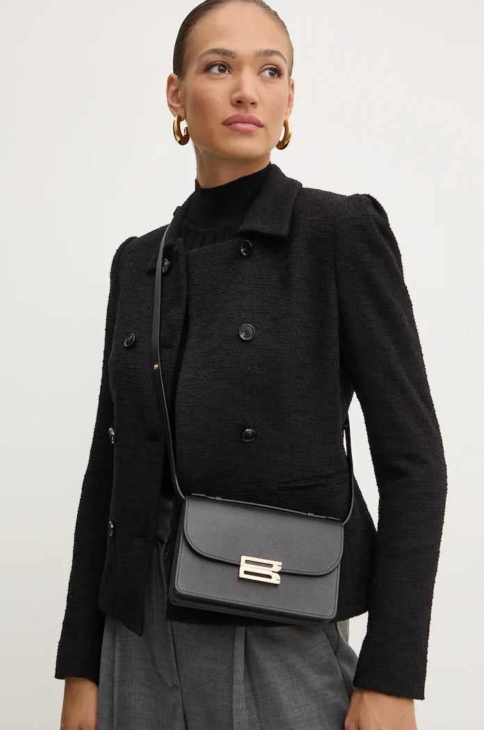 Victoria Beckham Crossbody Kožená Kabelka Černá B424AAC005975A