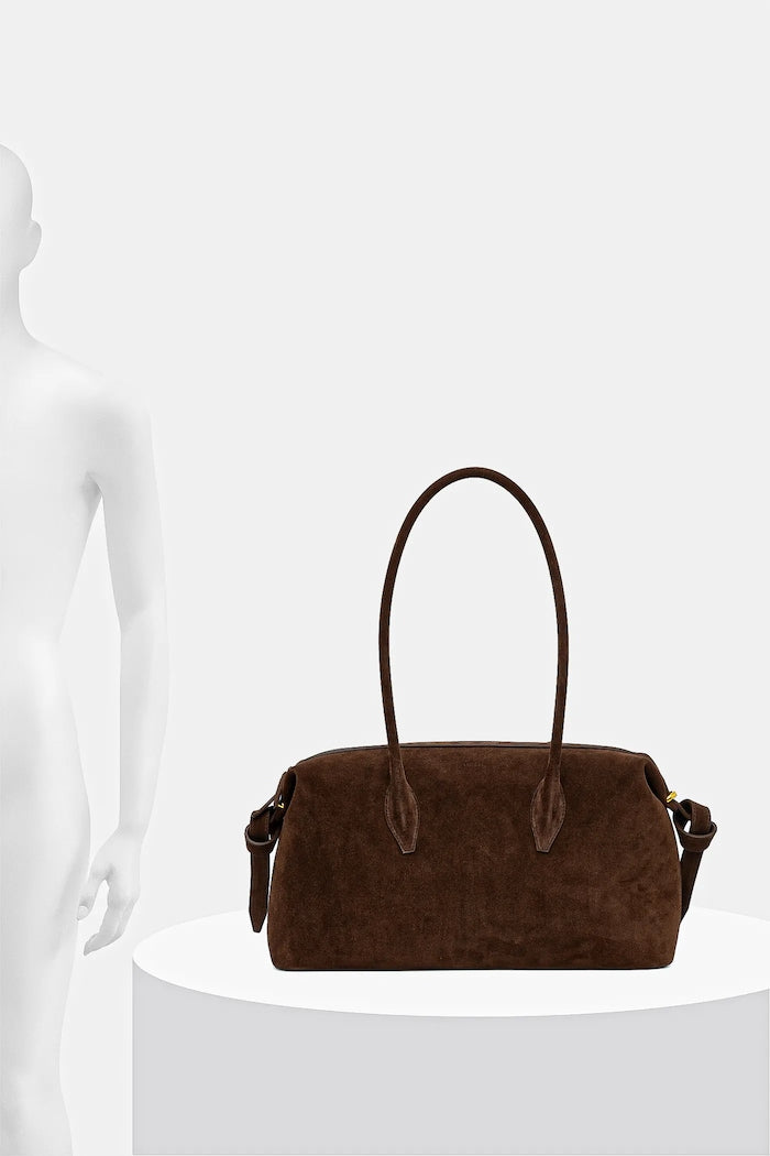 Yuzefi Large Brioche Duffle Semišová Tote Taška Hnědá