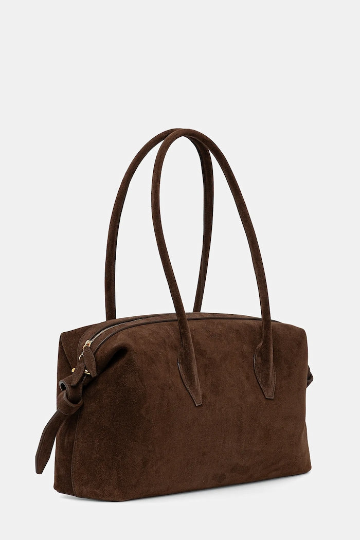 Yuzefi Large Brioche Duffle Semišová Tote Taška Hnědá