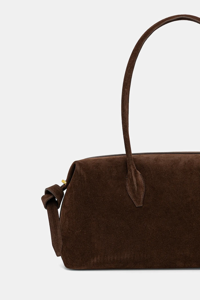 Yuzefi Large Brioche Duffle Semišová Tote Taška Hnědá
