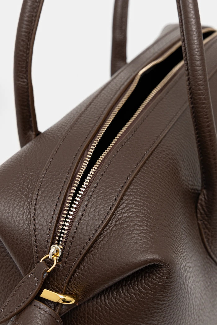 Yuzefi Brioche Duffle Kožená Shopper Kabelka Hnědá YUZPF25-HB-BD-L038