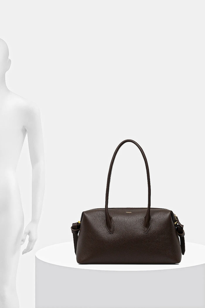 Yuzefi Brioche Duffle Kožená Shopper Kabelka Hnědá YUZPF25-HB-BD-L038