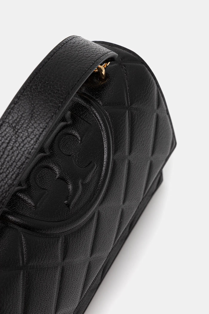 Tory Burch Fleming Kožená Crossbody Kabelka Černá 164800-001