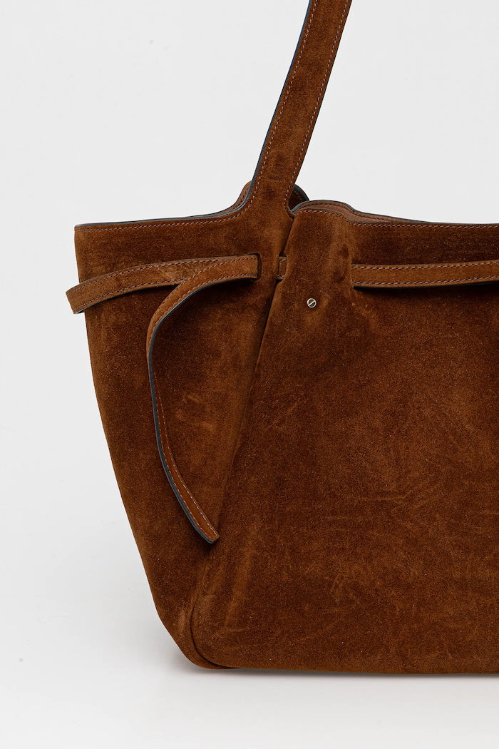 Tory Burch Romy Suede Tote Semišová Kabelka Hnědá 178158.200
