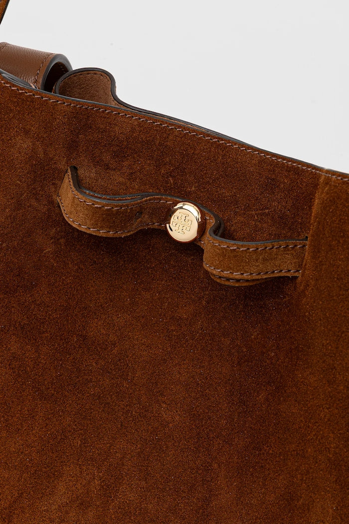 Tory Burch Romy Suede Tote Semišová Kabelka Hnědá 178158.200