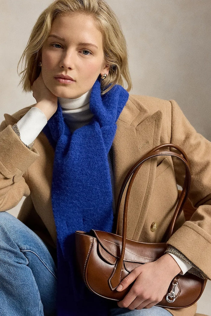 Polo Ralph Lauren Crossbody Kožená Kabelka Hnědá 428P14300