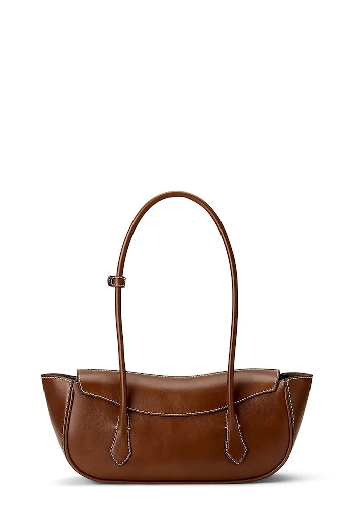 Polo Ralph Lauren Crossbody Kožená Kabelka Hnědá 428P14300