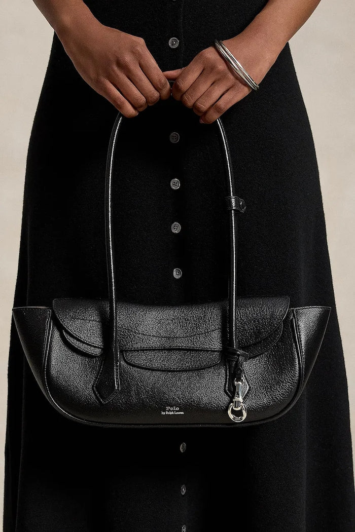 Polo Ralph Lauren Tote Kožená Dámská Kabelka Černá 428P11034