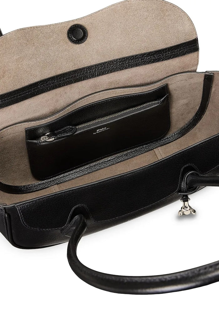 Polo Ralph Lauren Tote Kožená Dámská Kabelka Černá 428P11034