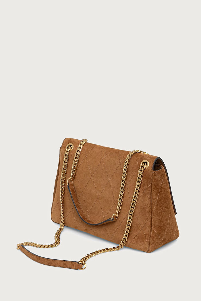 Tory Burch Charlie Crossbody Semišová Kabelka Hnědá 183357