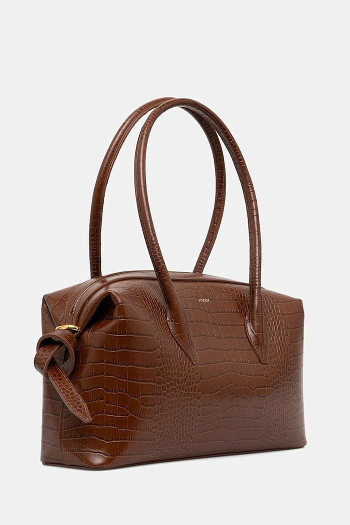 Yuzefi Brioche Duffle Shopper Kožená Kabelka Hnědá YUZPF26-HB-BD-L075