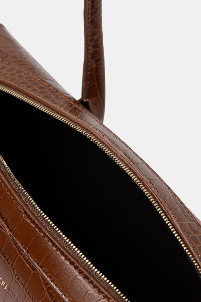 Yuzefi Brioche Duffle Shopper Kožená Kabelka Hnědá YUZPF26-HB-BD-L075