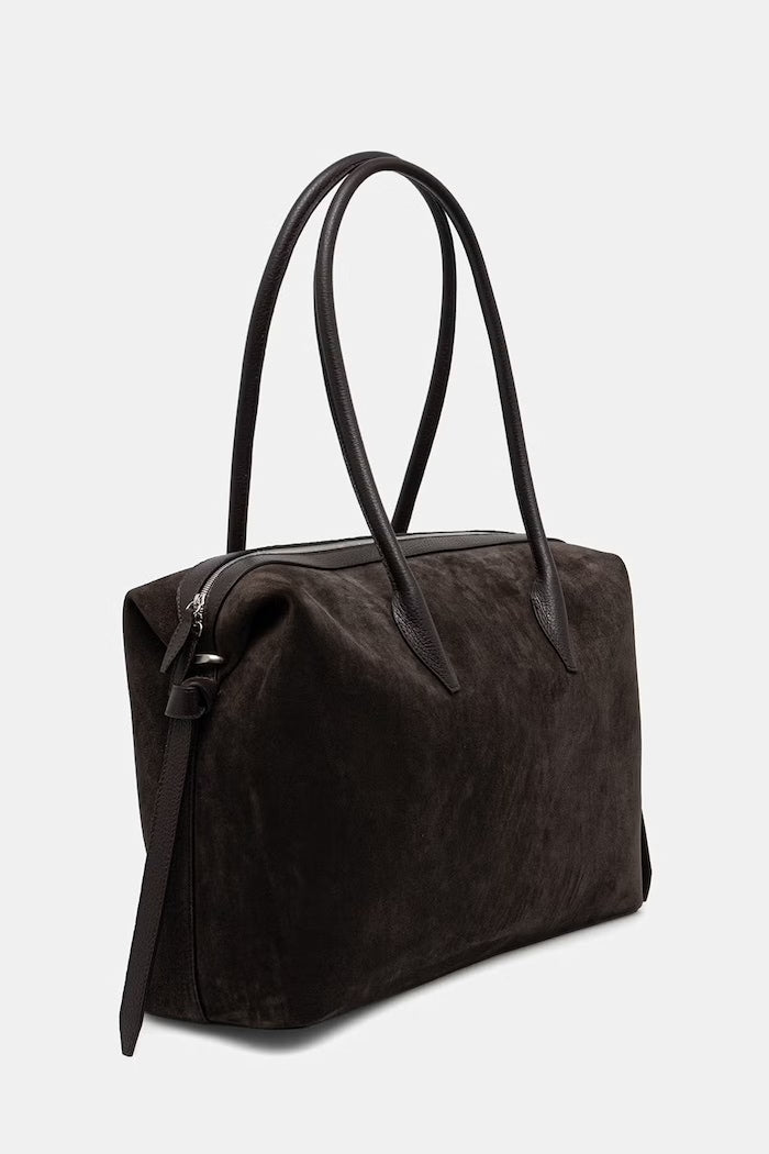 Yuzefi Large Brioche Duffl Semišová Tote Taška Hnědá