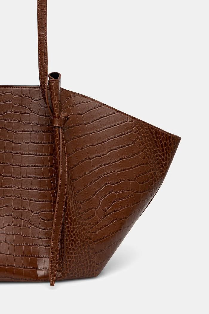 Yuzefi Large Mochi Kožená Shopper Taška Hnědá