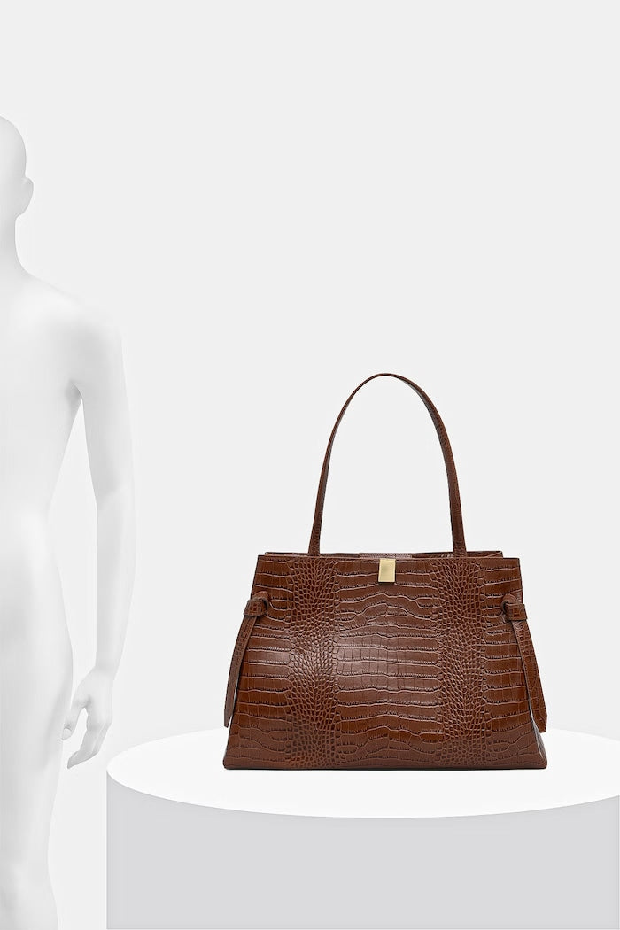 Yuzefi GYOZA Shopper Kožená Kabelka Hnědá YUZPF26-HB-GZT-L075