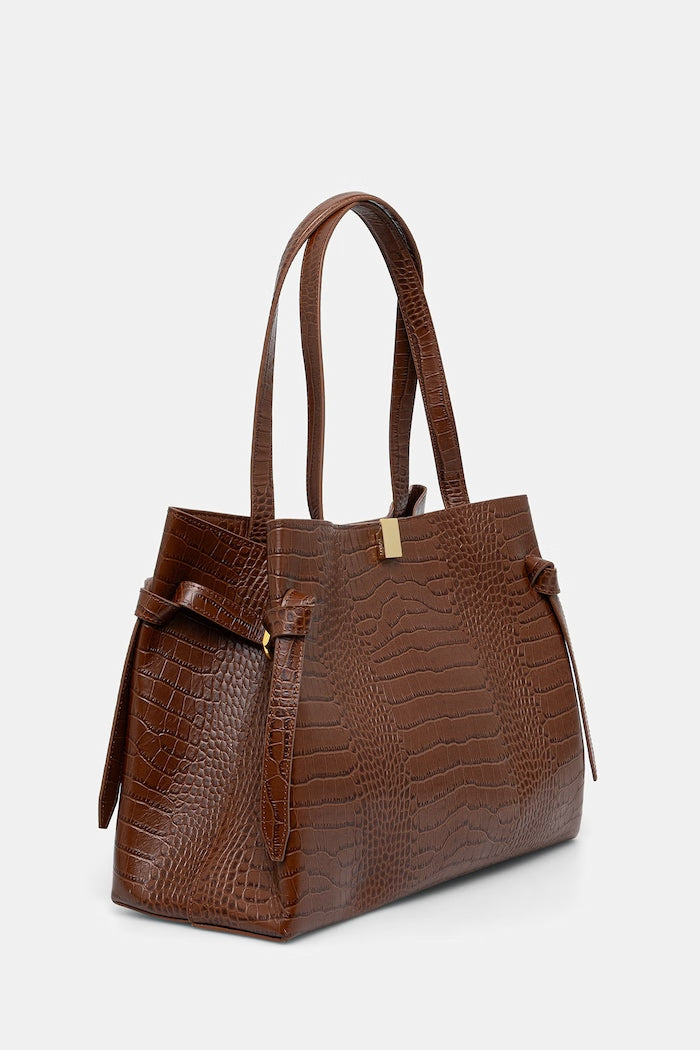 Yuzefi GYOZA Shopper Kožená Kabelka Hnědá YUZPF26-HB-GZT-L075