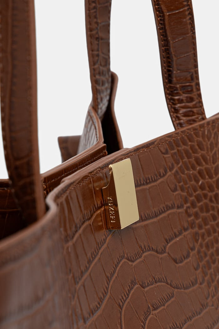 Yuzefi GYOZA Shopper Kožená Kabelka Hnědá YUZPF26-HB-GZT-L075