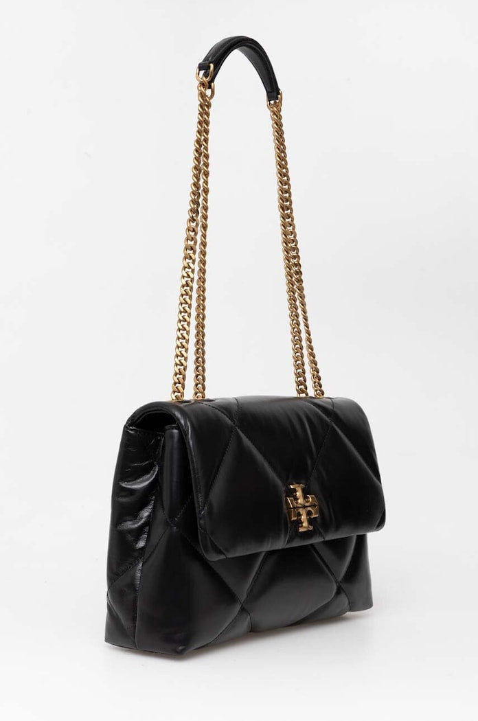 Tory Burch Kira Diamond Quilt Kožená Crossbody Kabelka Černá