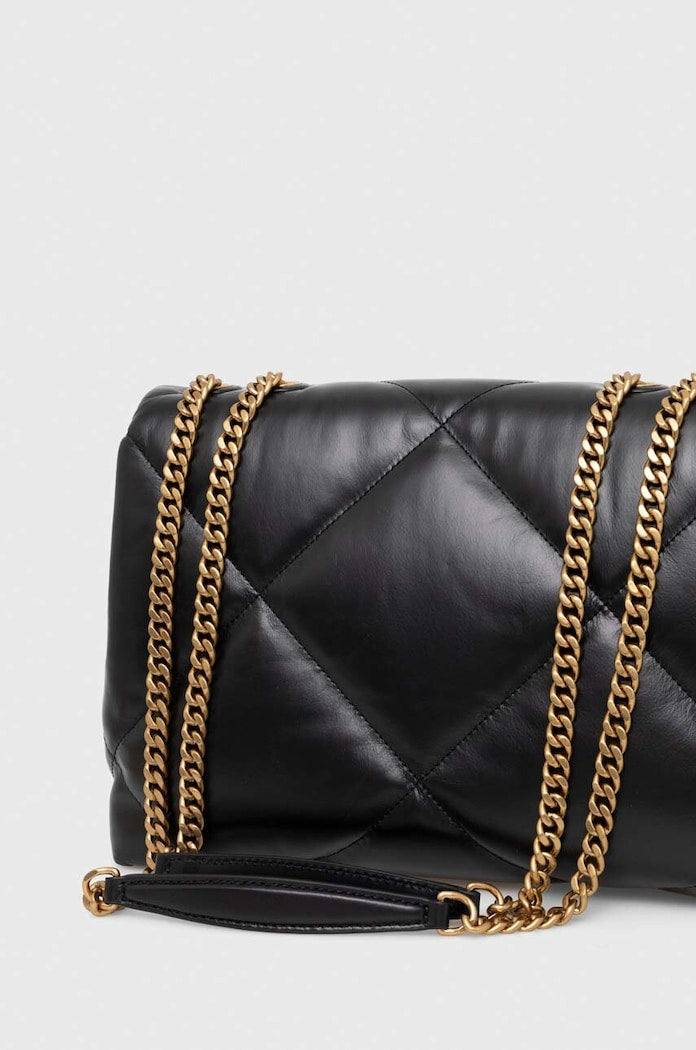 Tory Burch Kira Diamond Quilt Kožená Crossbody Kabelka Černá