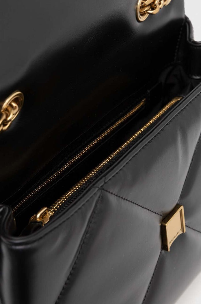 Tory Burch Kira Diamond Quilt Kožená Crossbody Kabelka Černá