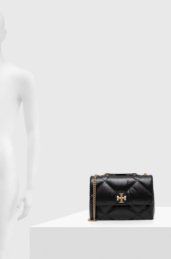 Tory Burch Kira Diamond Quilt Kožená Crossbody Kabelka Černá