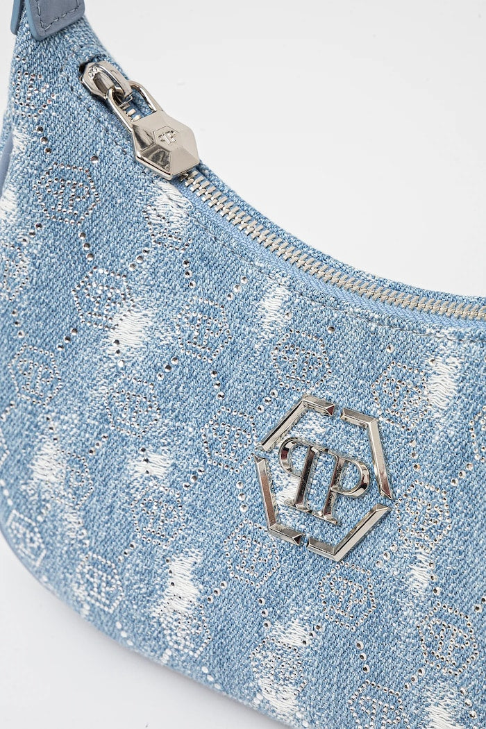 Philipp Plein Shopper Džínová Kabelka Modrá SAEA WBA2083 PDE004N