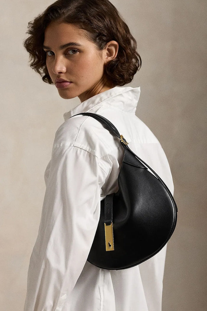 Polo Ralph Lauren Hobo Kožená Kabelka Černá 428944017