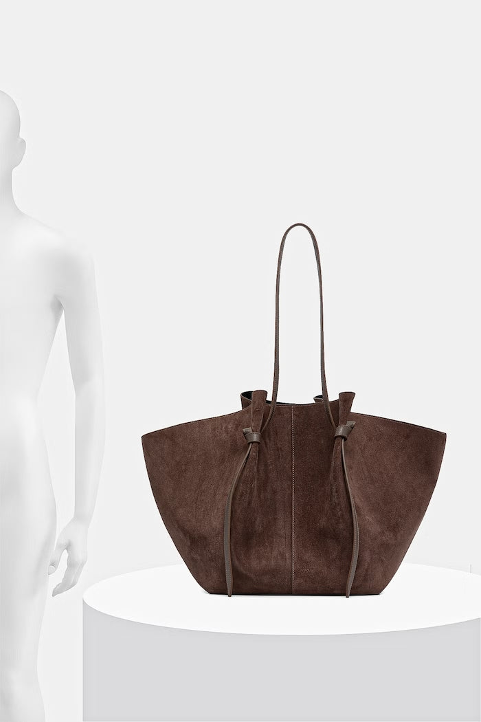 Yuzefi Mochi XL Shopper Semišová Kabelka Hnědá YUZRS26-HB-XLM-S026