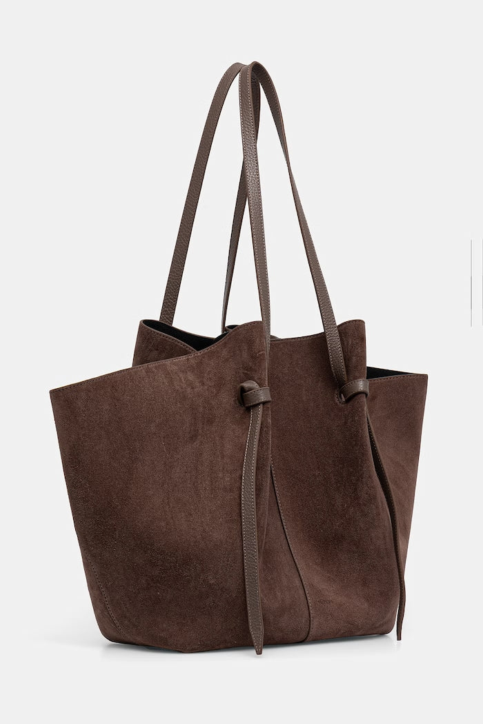Yuzefi Mochi XL Shopper Semišová Kabelka Hnědá YUZRS26-HB-XLM-S026